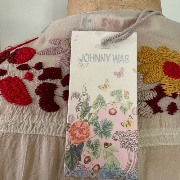 NWT Johnny Was, XL, EDIE BLOUSE Gorgeous floral, semi sheer - Picture 10 of 13